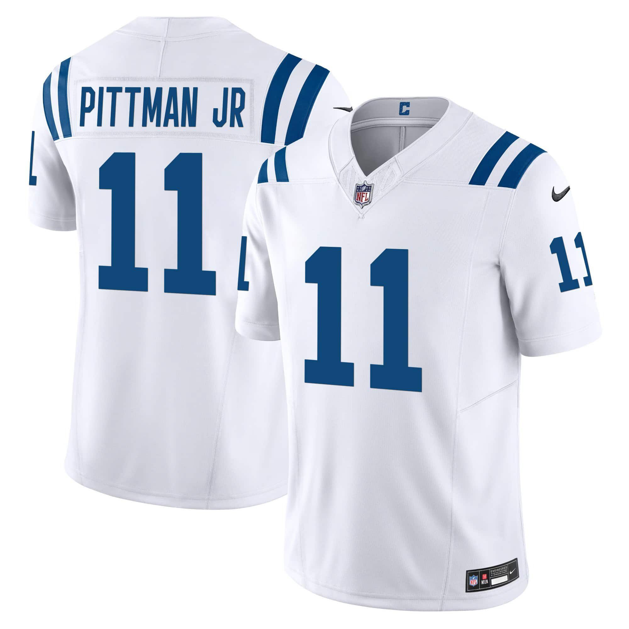 Men Indianapolis Colts #11 Pittman jr White 2024 Nike Vapor Limited NFL Jersey->indianapolis colts->NFL Jersey
